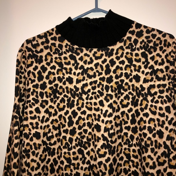 Zara leopard print shift dress size L - Picture 2 of 3
